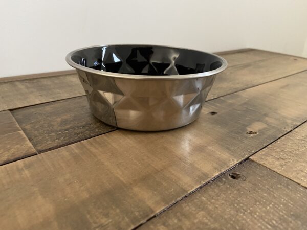 Écuelle diamant noire pour chien (Taille L/XL) 01