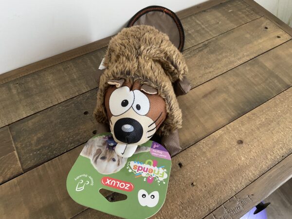 Jouet peluche castor original pour chien 01