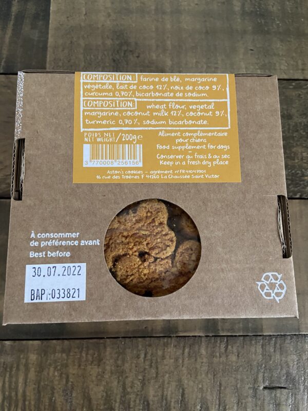 Biscuits vegan coco & curcuma pour chien 02
